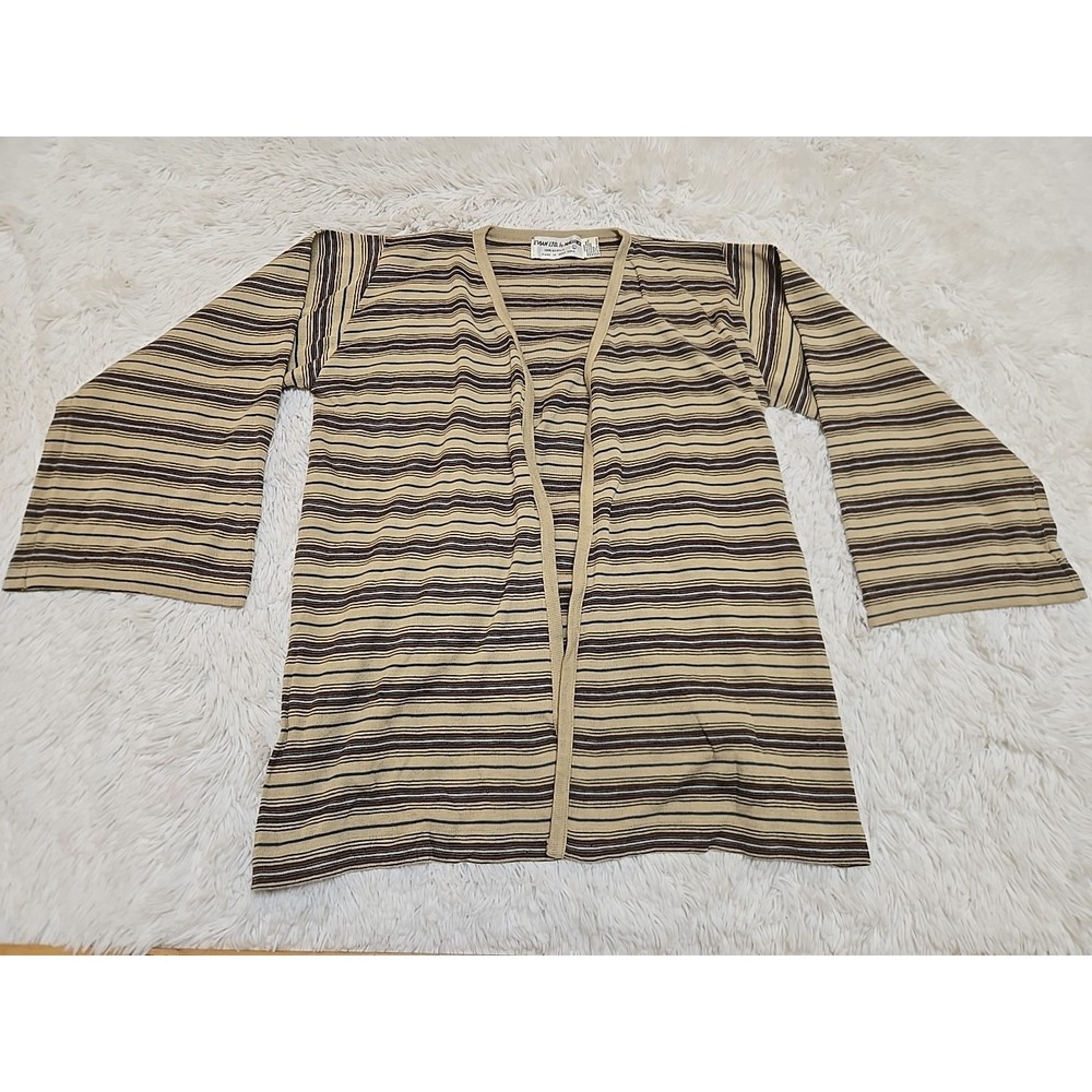 Vintage Evian Co Maurice Cardigan Pullover Women's L Long Sleeve Striped Acrylic
